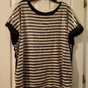 Sassy striped sequined top Size 26/28 - Lane Bryant